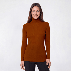 Womens Retrology Diagonal Rib Turtleneck Sweater